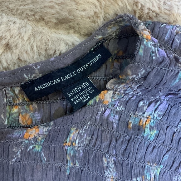 🔥 American Eagle floral peasant top - XS - Picture 5 of 9